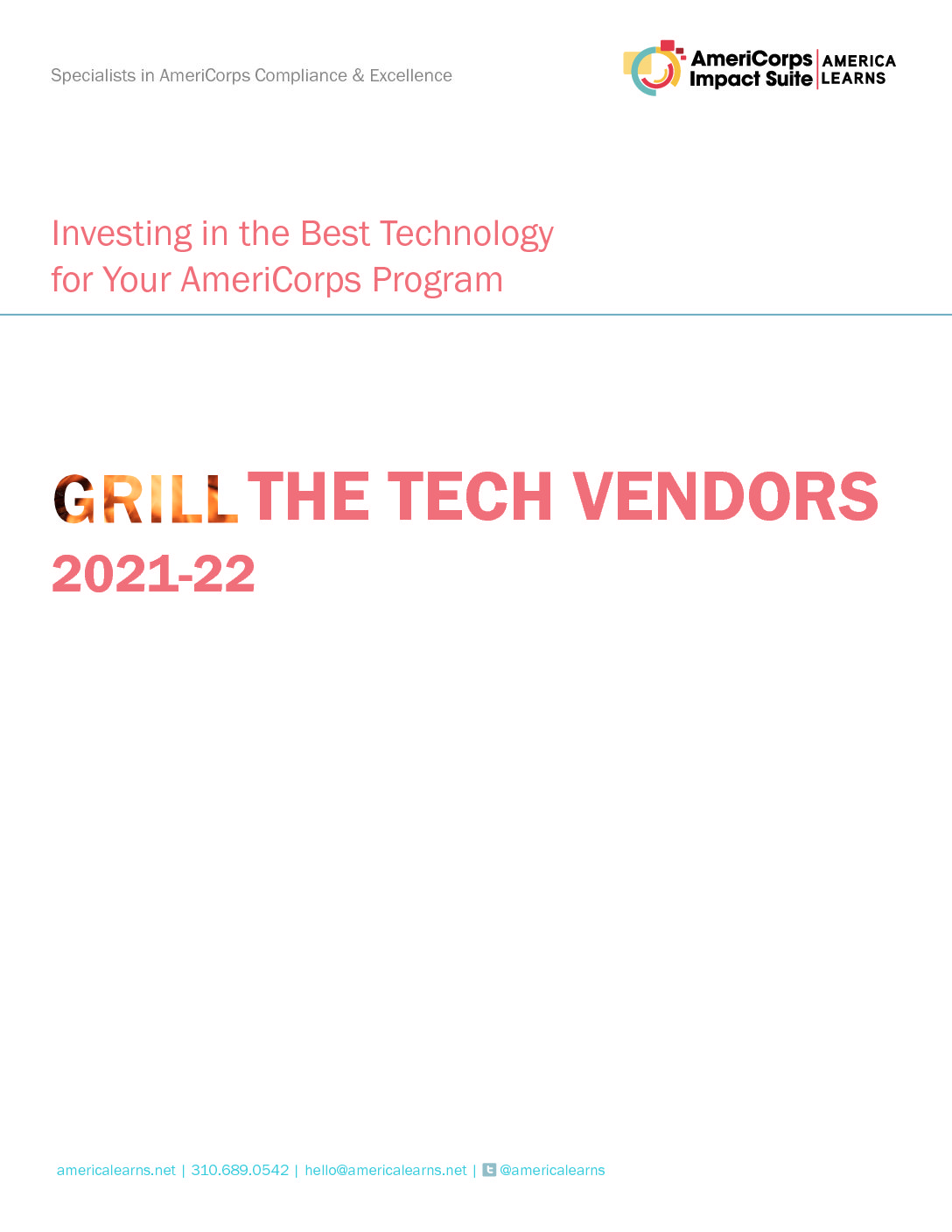 The 2021-22 “Grill the Tech Vendors” Guide for AmeriCorps is Here!