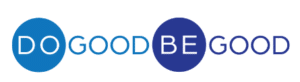Do Good, Be Good logo, which reads the words Do Good, Be Good logo in blue and purple. 